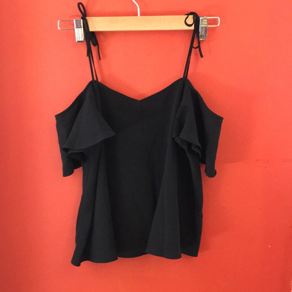 TopShop off the shoulder tie strap blouse xs